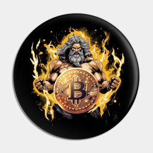 Bitcoin Cryptocurrency God Blockchain Tech Pin