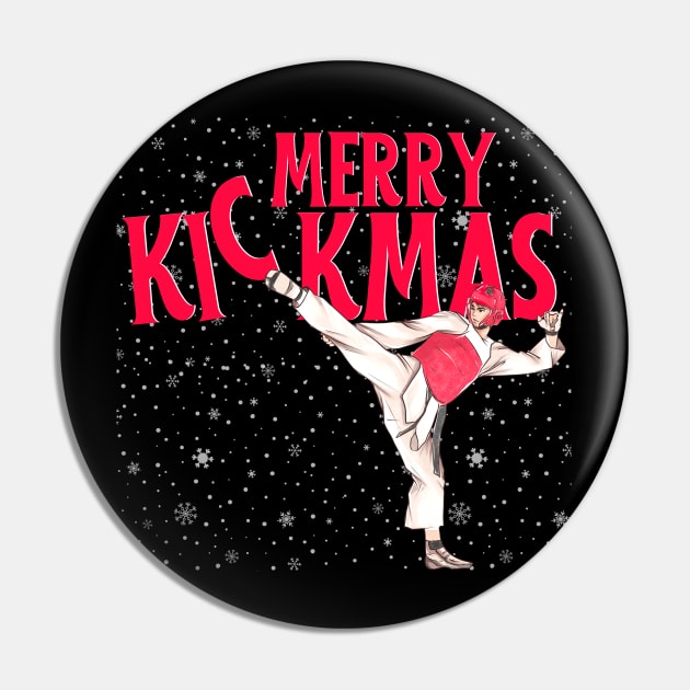 Taekwondo Merry Kickmas Pin by DMS DESIGN