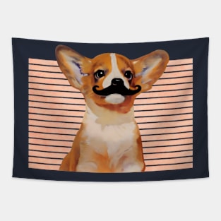 DOG WITH MUSTACHE Tapestry