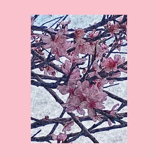 Cherry Blossom Sakura Flowers Blooming Tree Floral Panting by oknoki