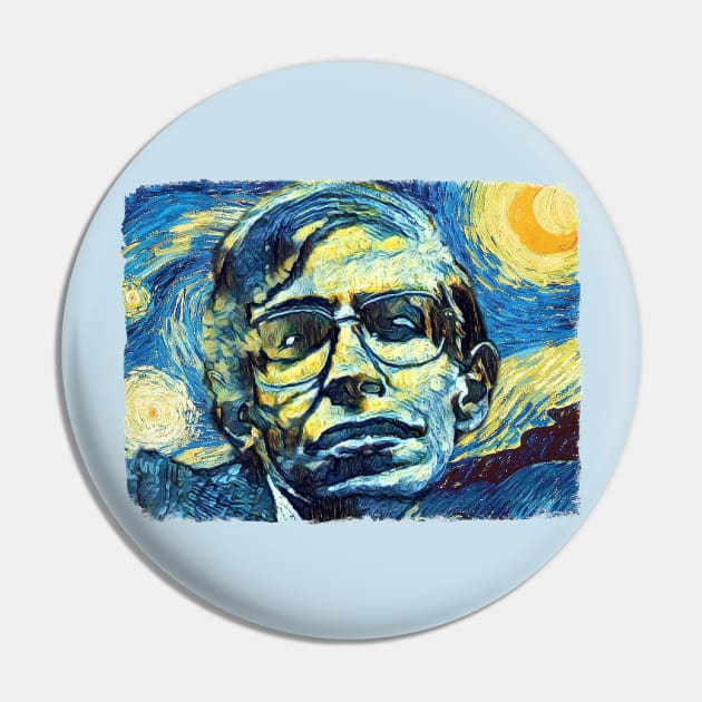 Stephen Hawking Van Gogh Style Pin by todos