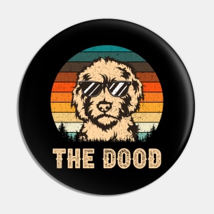 Retro Dood Vintage Goldendoodle Gift Pin