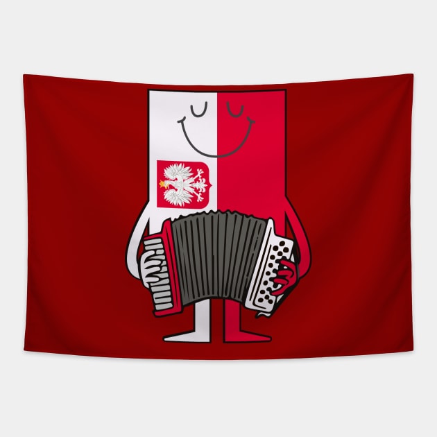 Polska Accordion Flag Tapestry by DeepDiveThreads