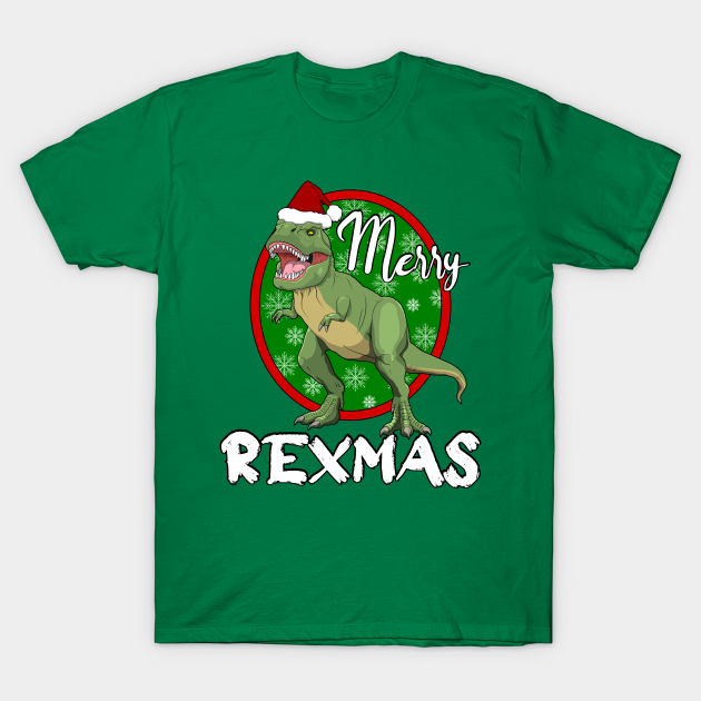 Discover Merry Rexmas Christmas Dinosaur TRex Santa Hat - Christmas Dinosaur Merry Rexmas - T-Shirt