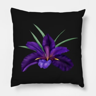 Deep Purple Bog Water Iris  Art Pillow