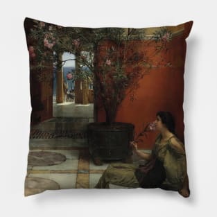 An Oleander by Lawrence Alma-Tadema Pillow