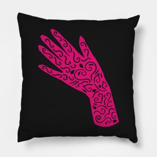 Pink Henna Hand | Cherie's Art(c) 2021 Pillow