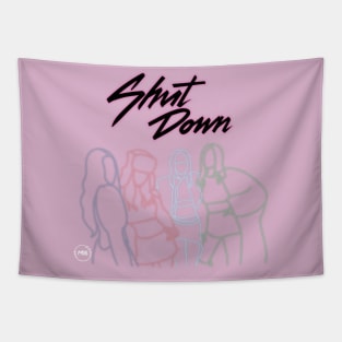 SHUT DOWN Black pink Tapestry