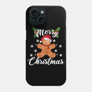 Merry Christmas Happy Gingerbread Santa Claus Phone Case