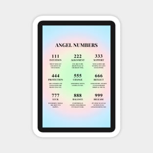 Angel Numbers Chart Rainbow Aura Magnet