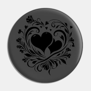 Elegant Heart Swirls Love Symbol Classic Look Pin