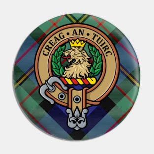 Clan MacLaren Crest over Tartan Pin