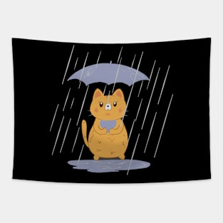 Cat In The Rain Tapestry