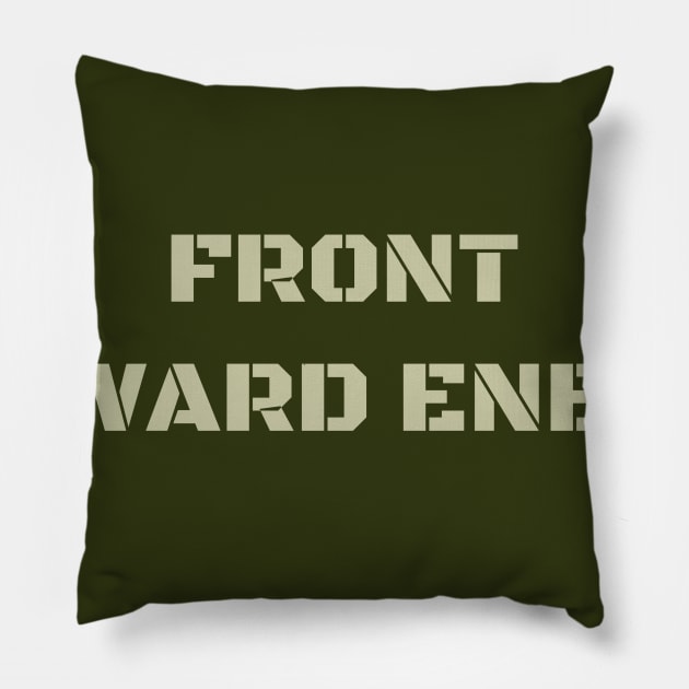 Claymore Mine FRONT TOWARD ENEMY Military Covid Corona Pillow by WeirdFlex