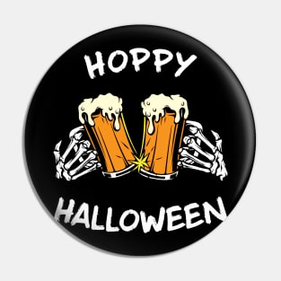 Hoppy Halloween: Funny Skeleton Hands With Beer Pin