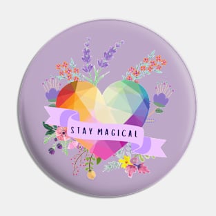 Stay Magical Heart Crystal Pin