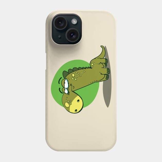 funny dino cartoon style dinosaur illustration Phone Case by anticute