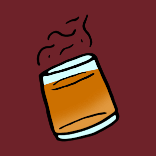 Simple Whiskey Glass Doodle T-Shirt