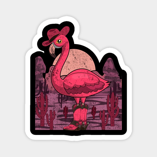 Country Lover Funny Cowboy Animal Pink Flamingo Magnet by shirtsyoulike