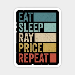 Funny Eat Sleep Ray Repeat Retro Vintage Magnet