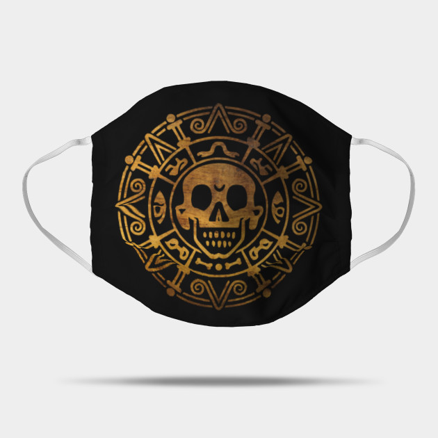 pirates of the caribbean cursed gold aztec coin pirate coin mask teepublic teepublic