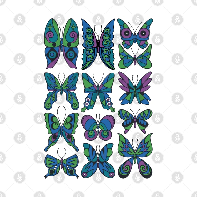 Retro Inspired Butterfly Pattern by CarleahUnique