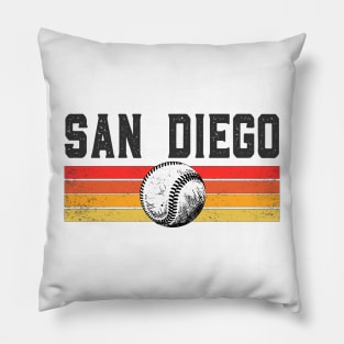 San Diego Retro vintage Baseball Pillow