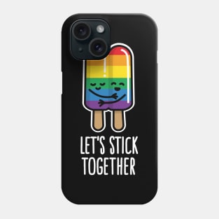 Let's stick together funny gay marriage gay couple double popsicle LGBT Phone Case