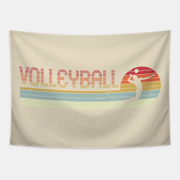 Retro Volleyball Player Tapestry by KawaiinDoodle