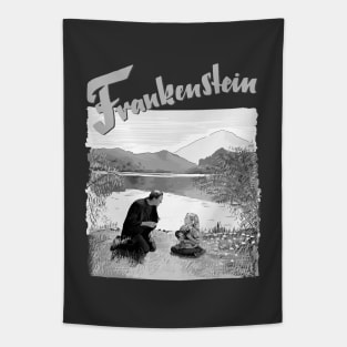 Frankenstein Illustration Tapestry