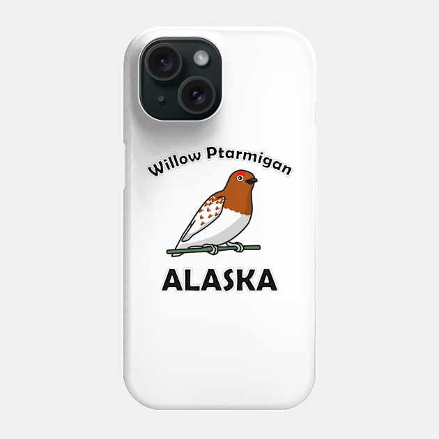 Willow Ptarmigan, State Bird of Alaska Phone Case by denip