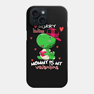 Kids Valentines day boys Mommy is my Valentine Dino T-Rex Phone Case