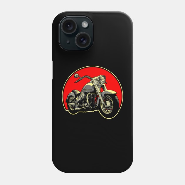 1964 Harley-Davidson Retro Red Circle Motorcycle Phone Case by Skye Bahringer