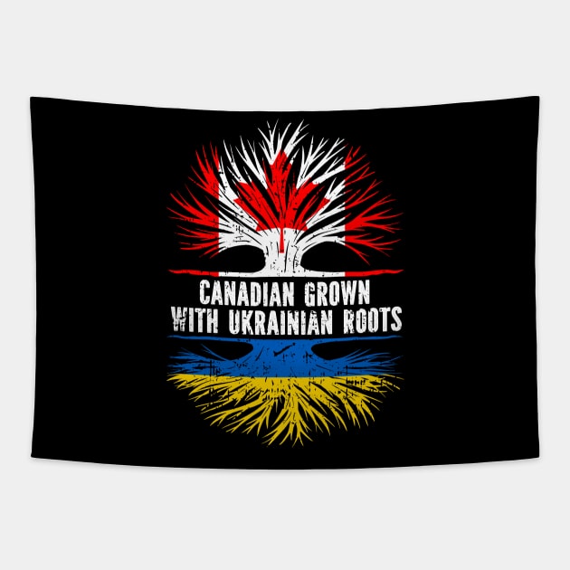 Canadian Grown with Ukrainian Roots Flag Tapestry by silvercoin