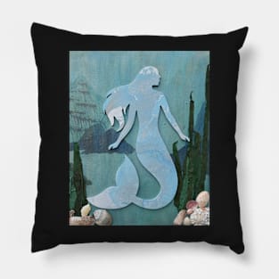 Lady of the Sea Mixed Media Pillow