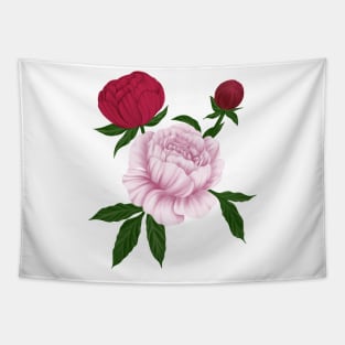 Peonies Colored Tapestry