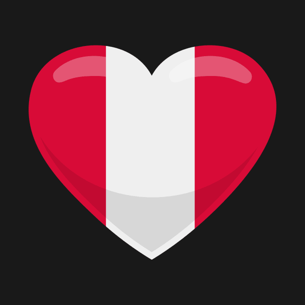 Peru Flag Heart by SunburstGeo