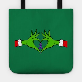 The Mean Green One with Awareness Ribbon (Purple) Tote