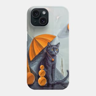 The Gaze of the Mystic Cat: A Surrealistic Journey Phone Case