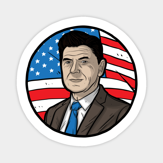 Ronald Reagan Magnet by Baddest Shirt Co.