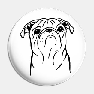 Pug (Black and White) Pin