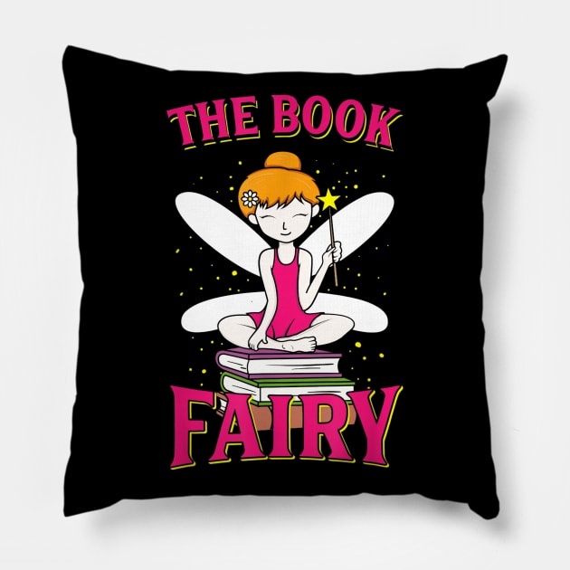 The Book Fairy T-Shirt Reading Teacher Librarian Gift Pillow by JensAllison