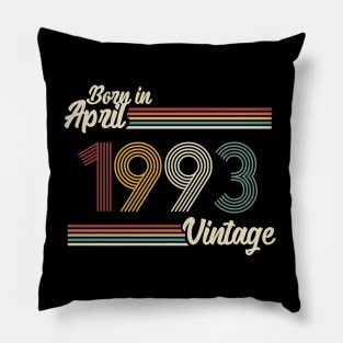 Vintage Born In April 1993 Pillow