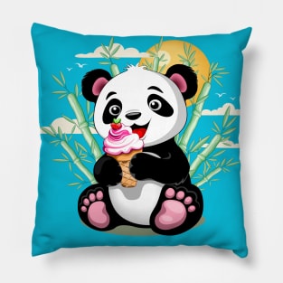 Panda Baby with Ice Cream Summer Character Pillow