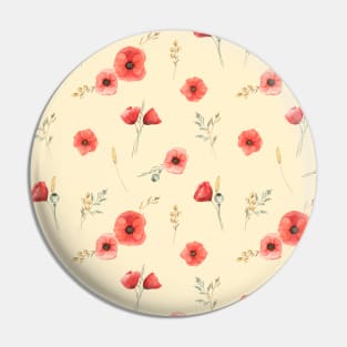 Wild poppies and herbs - floral pattern Pin