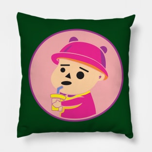 bubble tea boy Pillow