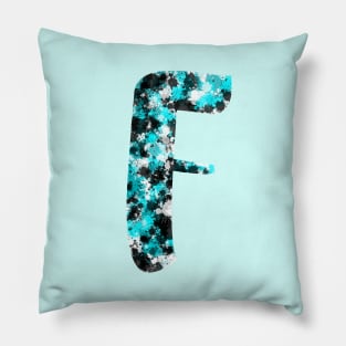 Paint Splash Letter F Pillow