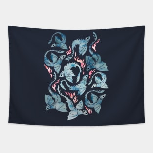 Dragon fire dark blue Tapestry