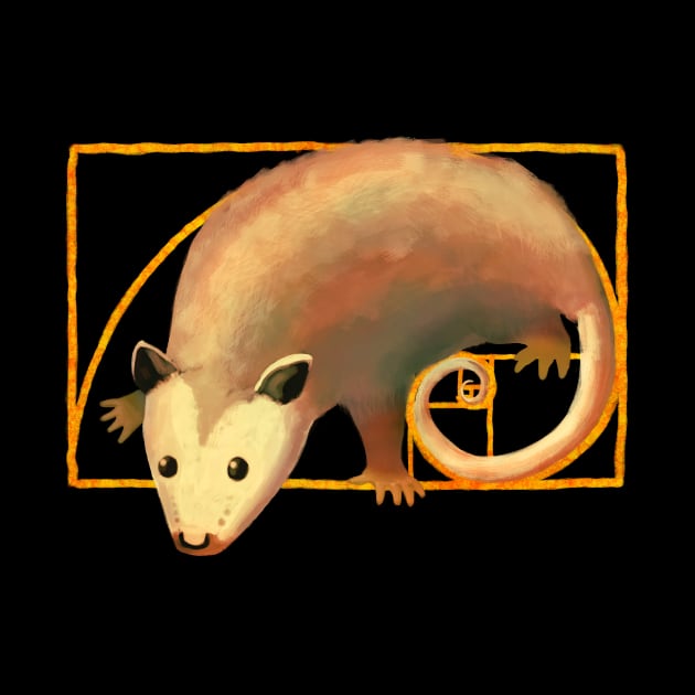 Fibonacci Spiral Opossum | Possum in Golden Ratio Spiral by ELMayer