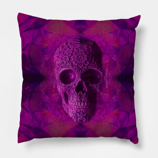 Skull Candy - Intense Pink Passion Pillow by BenitaJayne